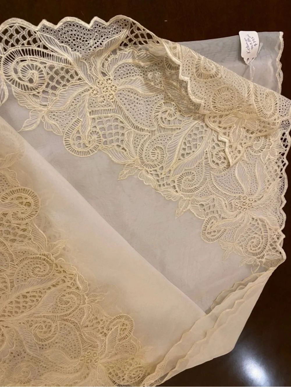 Vintage Tablecloth 72”x94” ecru/ cream